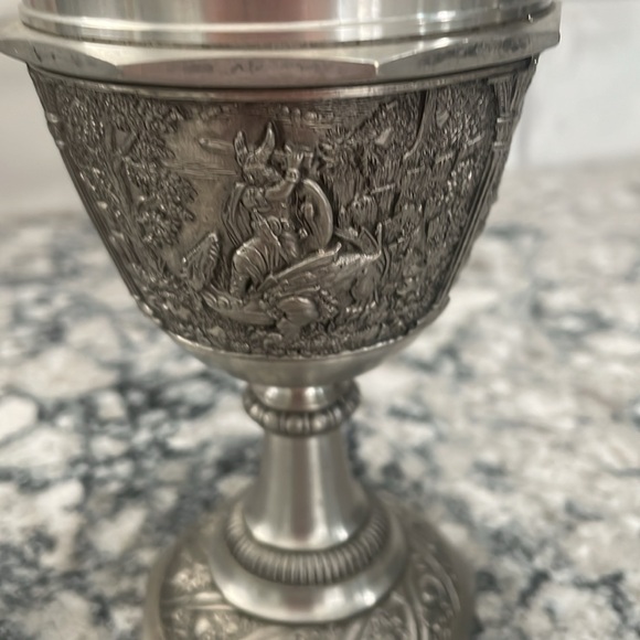 Ancient pewter wine goblet! - Picture 5 of 6